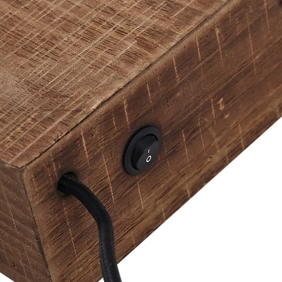 Lindby væglampe Vatana, træ, stik, USB-port, 80 cm