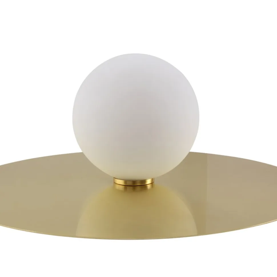 Lindby væglampe Zain, guld/hvid, glas, Ø 33 cm, G9