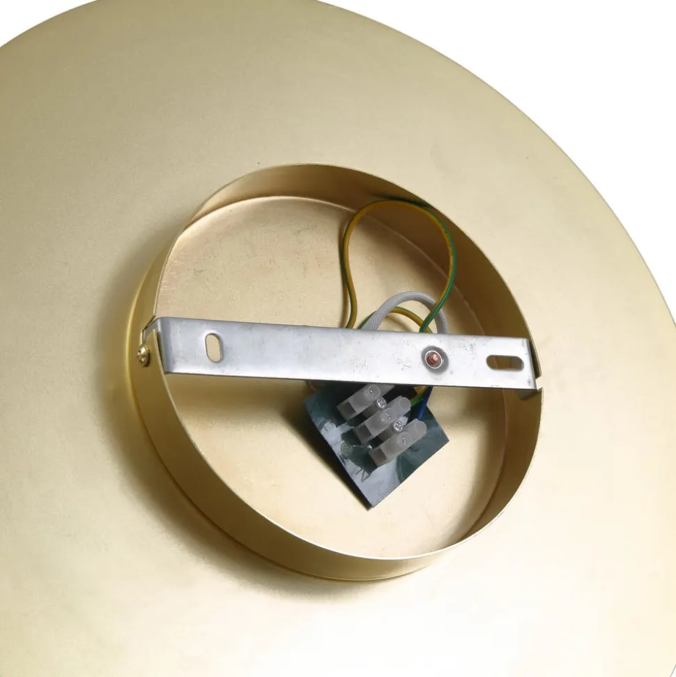Lindby væglampe Zain, guld/hvid, glas, Ø 33 cm, G9