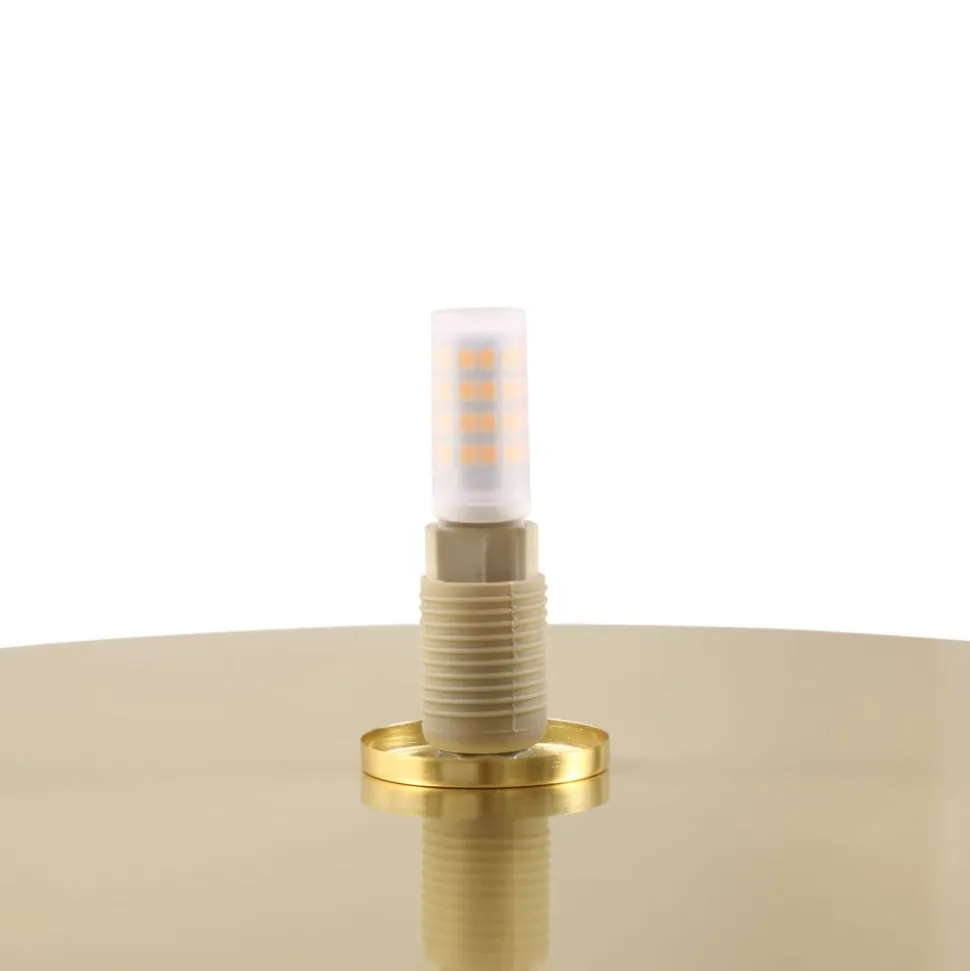 Lindby væglampe Zain, guld/hvid, glas, Ø 33 cm, G9