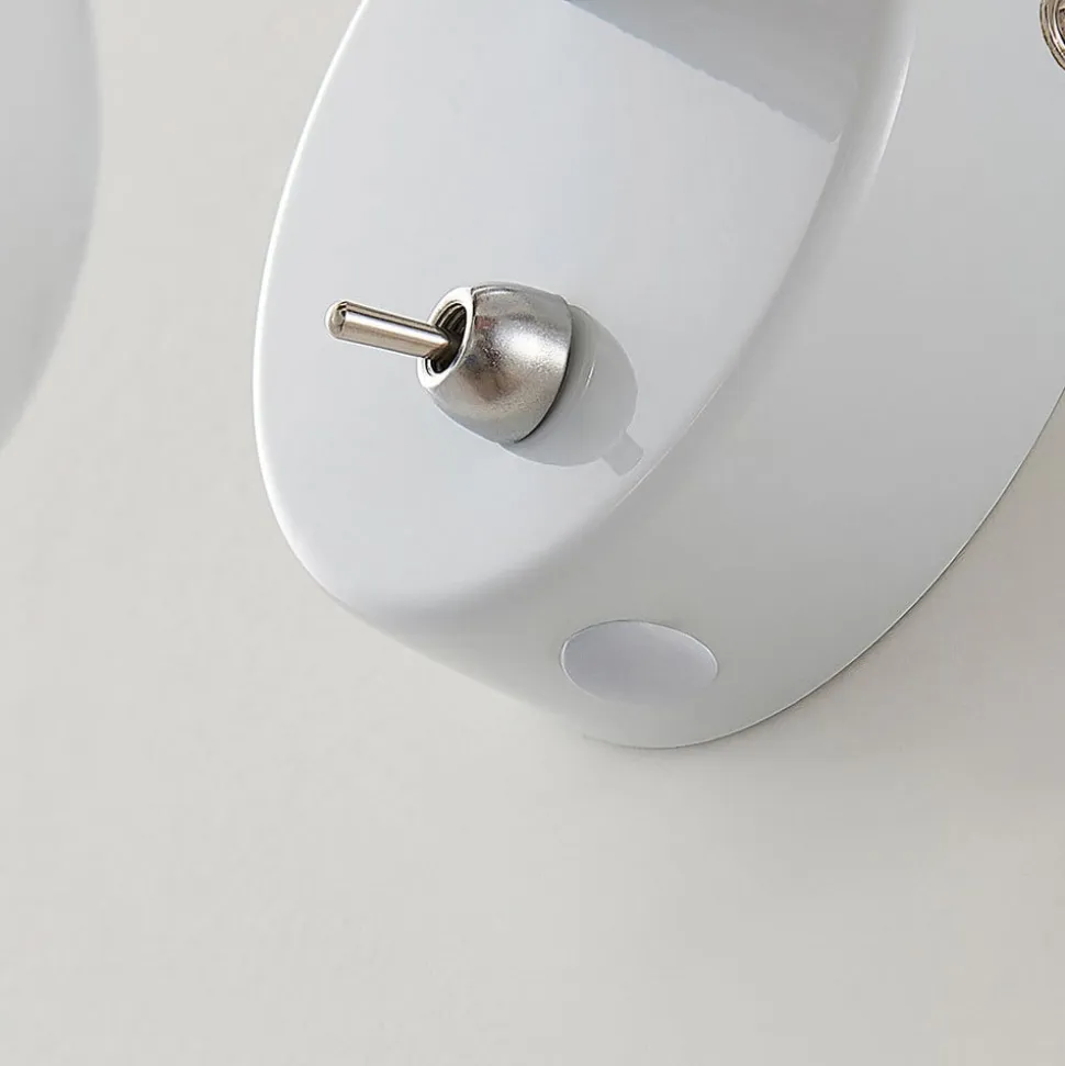 Lindby vægspot Fridolin, 14 cm, hvid, metal, afbryder