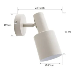 Lindby vægspot Ovelia, beige, metal, E27