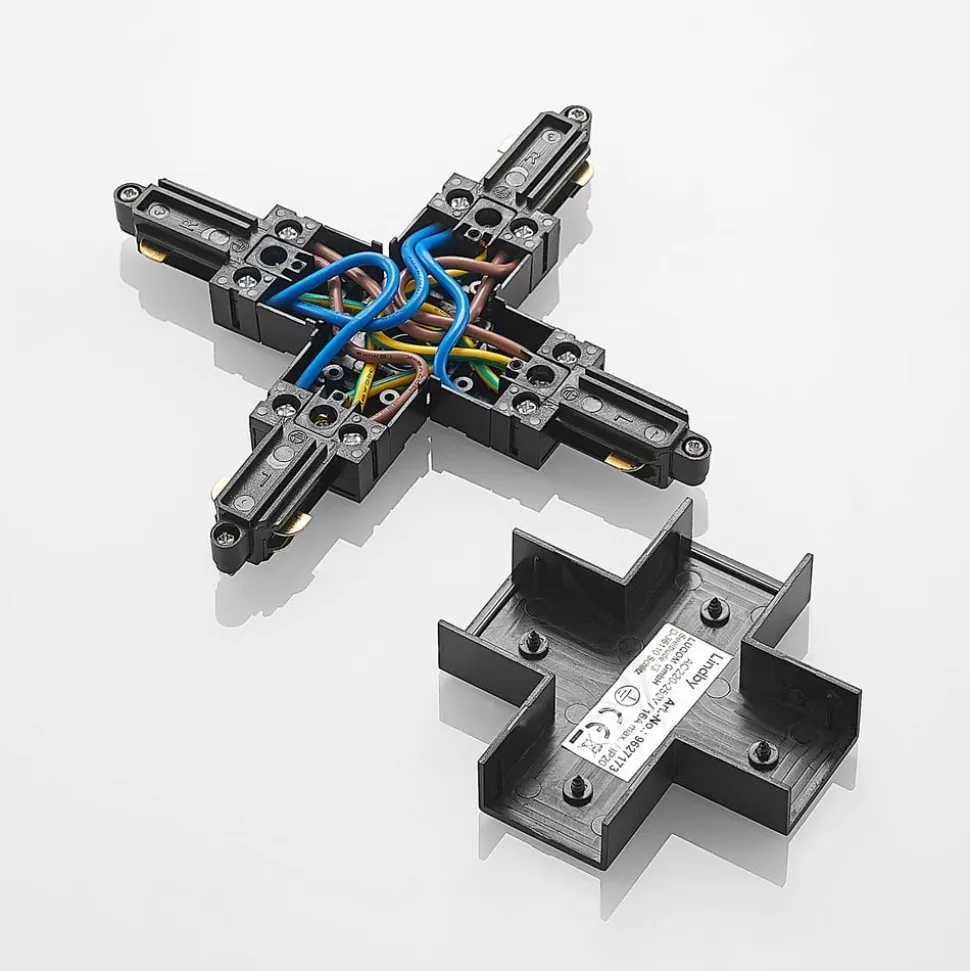 Lindby X-connector Linaro, sort, 1-faset system