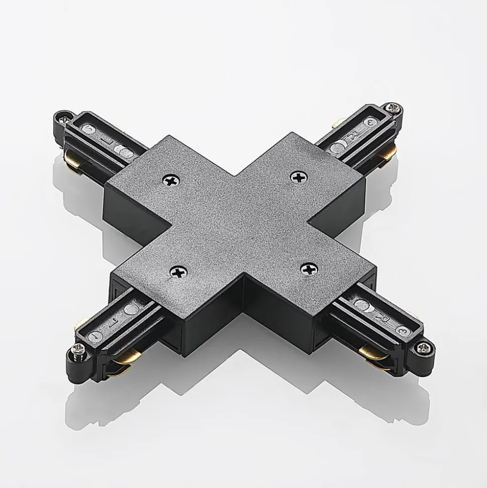Lindby X-connector Linaro, sort, 1-faset system