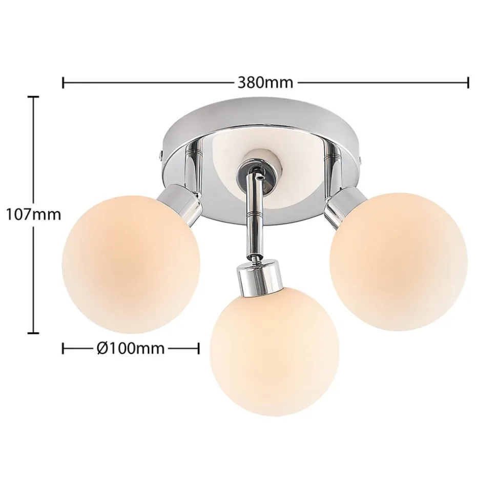 Lindby Zaniba loftslampe, krom, rund