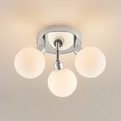 Lindby Zaniba loftslampe, krom, rund