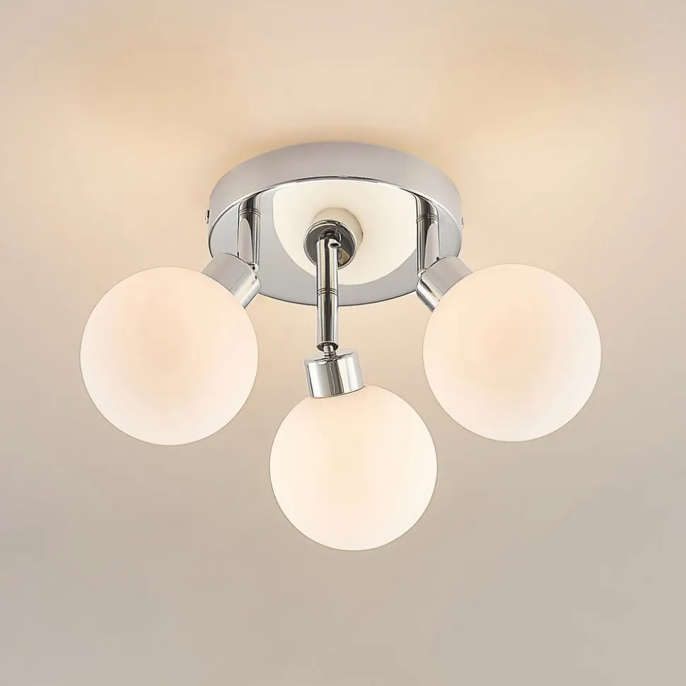 Lindby Zaniba loftslampe, krom, rund