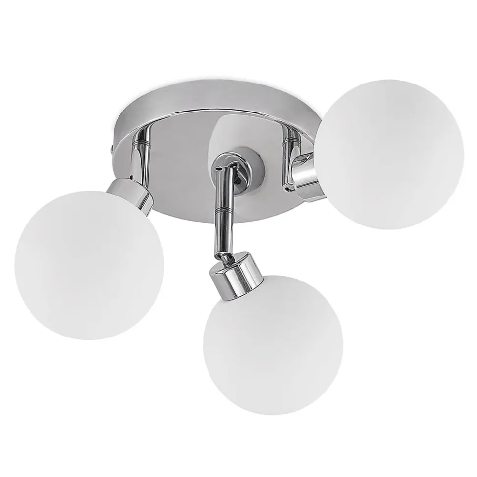 Lindby Zaniba loftslampe, krom, rund