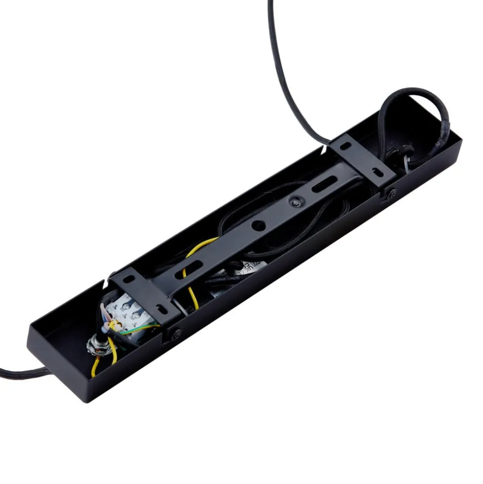 Lindby-pendel Anito, sort/guld, metal, 100 cm, E27
