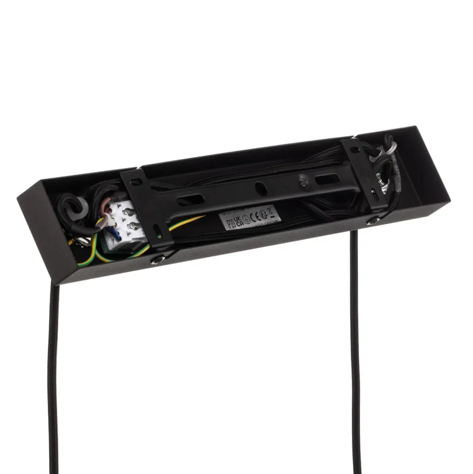 Lindby-pendel Anito, sort/guld, metal, 100 cm, E27