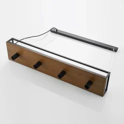 Lindby-pendel Kirista, 4-lys, sort, træ, 100 cm