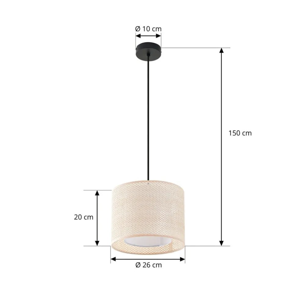 Lindby-pendel Soula, Ø 26 cm, beige, plast, E27