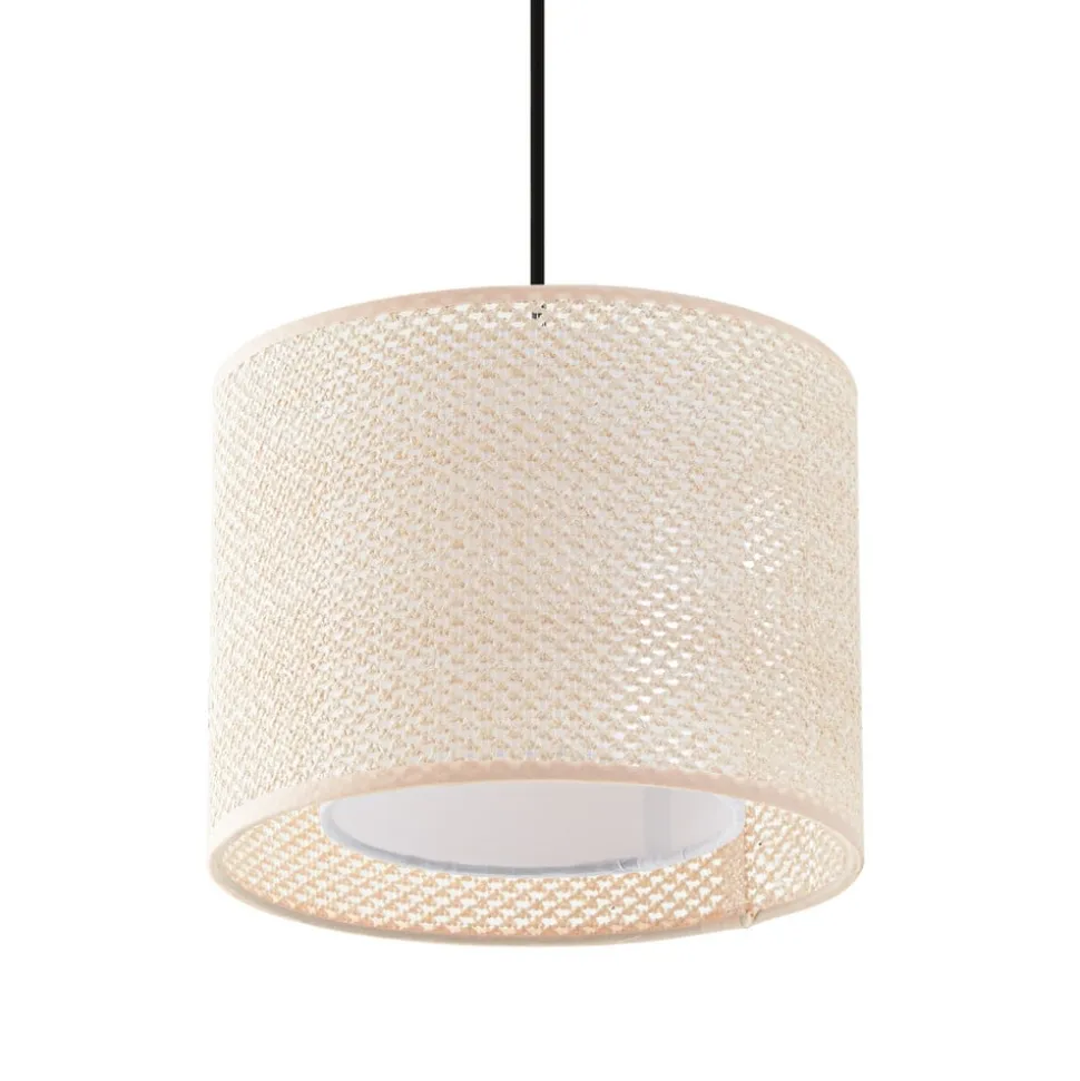 Lindby-pendel Soula, Ø 26 cm, beige, plast, E27