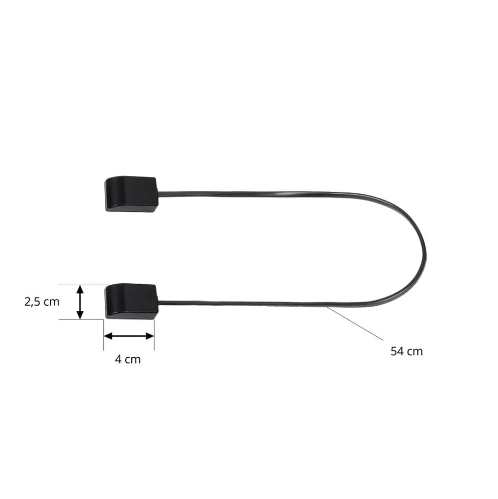 Lindby-stik Lumaro, kabellængde 54 cm, sort, PVC