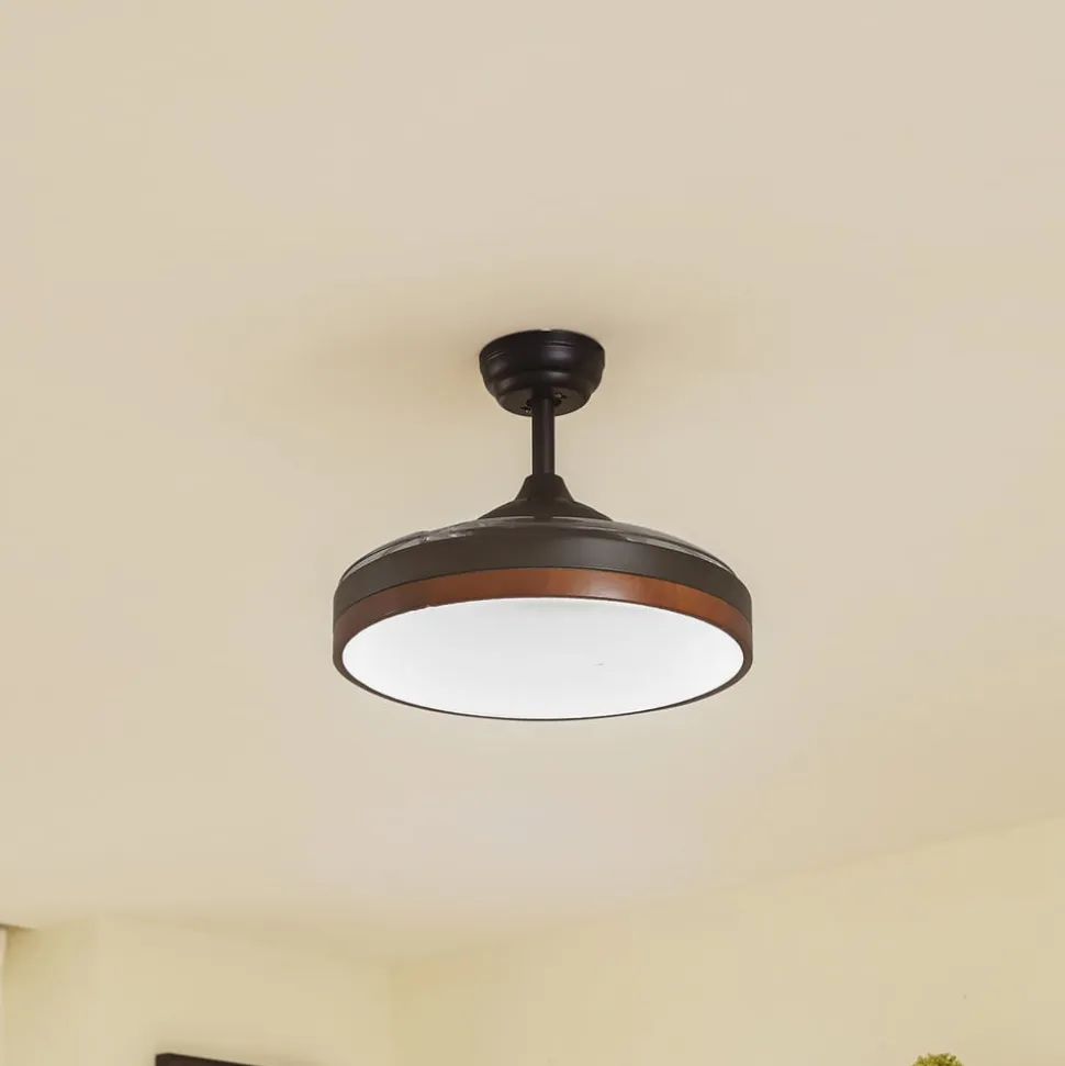 Lindy LED-loftventilator Oras, sort, DC, støjsvag, 107 cm