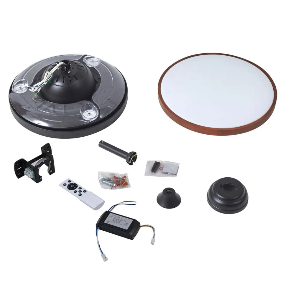 Lindy LED-loftventilator Oras, sort, DC, støjsvag, 107 cm