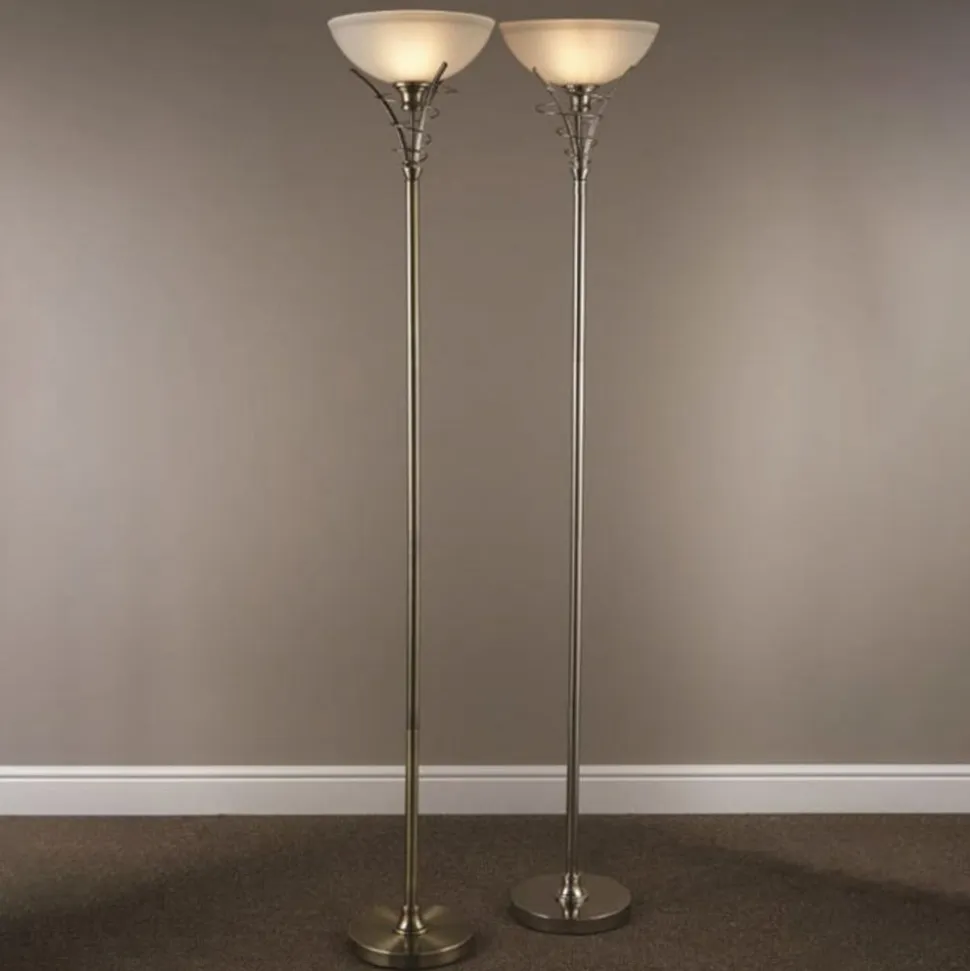 LINEAS tidløs gulvlampe, patineret messing