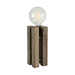 Lodge bordlampe, højde 28 cm, brun, træ