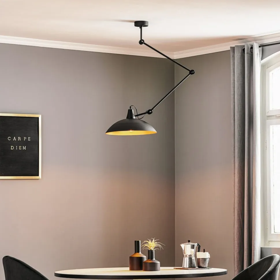 Loftlampe 808 justerbar 1 lyskilde sort/guld