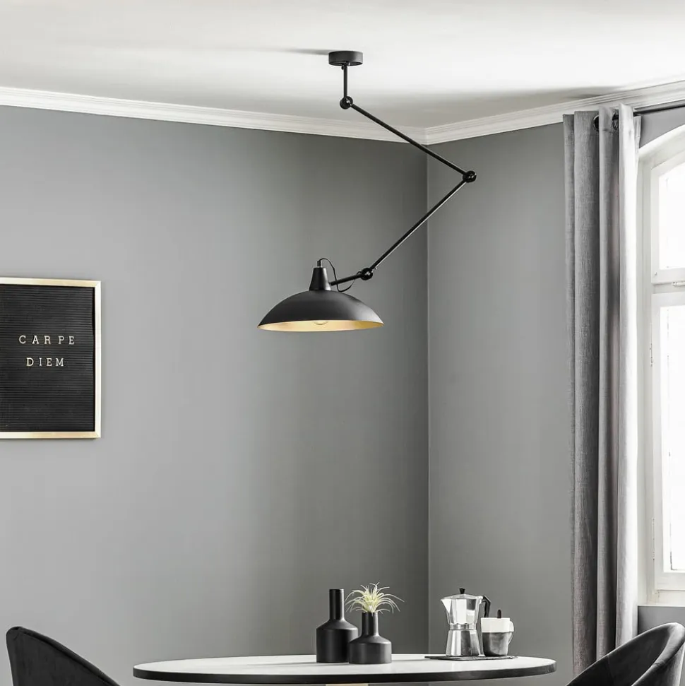 Loftlampe 808 justerbar 1 lyskilde sort/guld