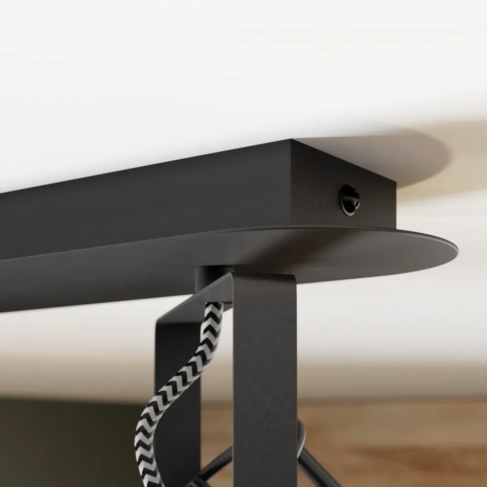Loftlampe Alano, sort, 2 lyskilder