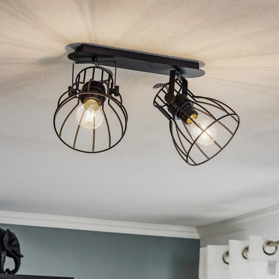Loftlampe Alano, sort, 2 lyskilder