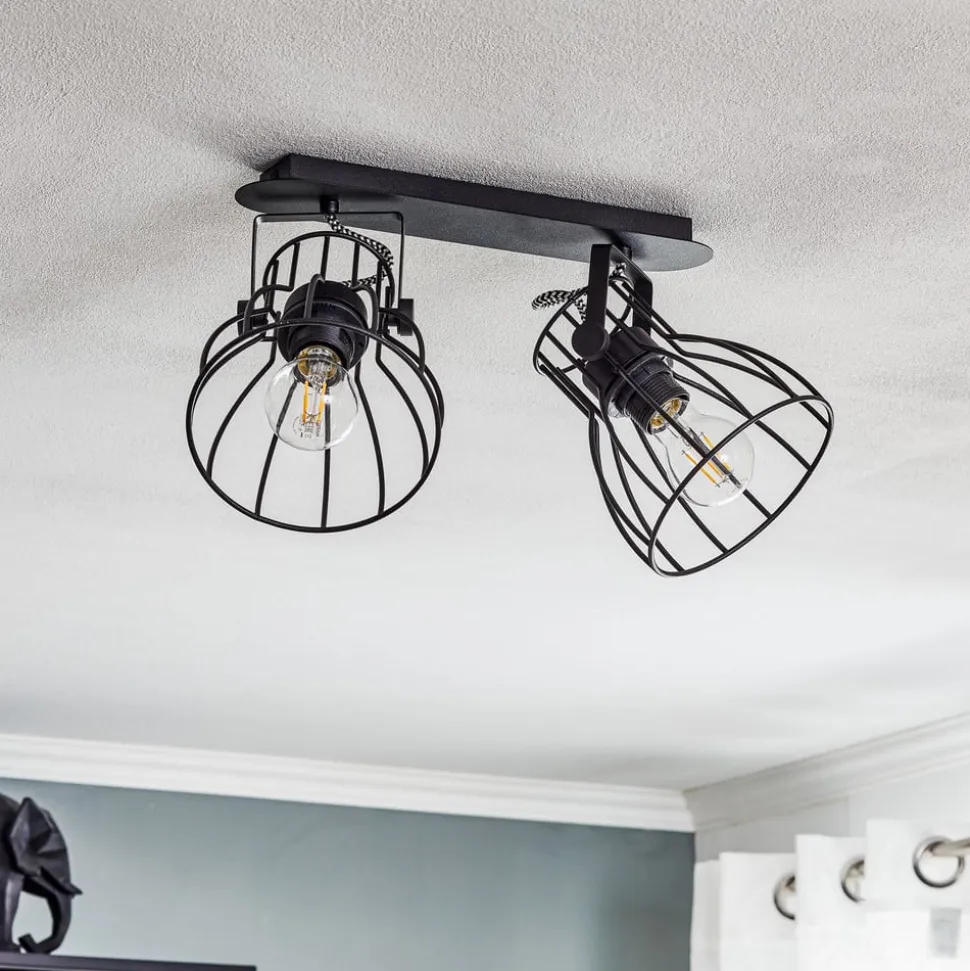 Loftlampe Alano, sort, 2 lyskilder
