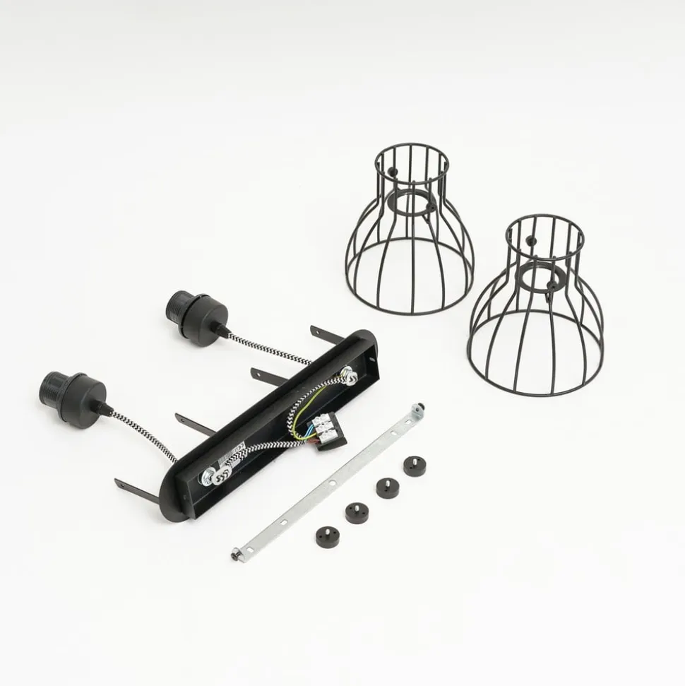 Loftlampe Alano, sort, 2 lyskilder