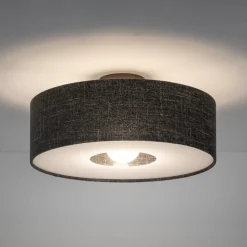 Loftlampe Amarela M, sort melange, tekstil, E27