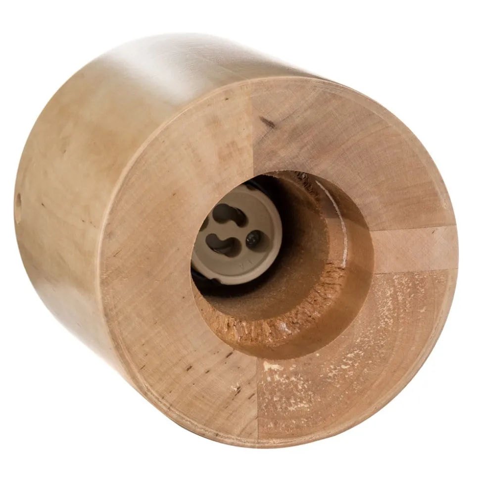 Loftlampe Ara som cylinder af træ