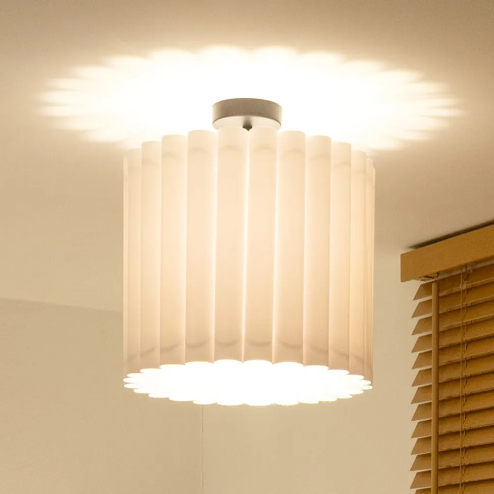 Loftlampe Aria, hvid, mikrofiber, E27