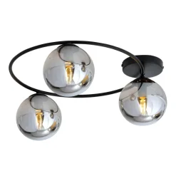 Loftlampe Ascella, 3 lyskilder, sort/grafit