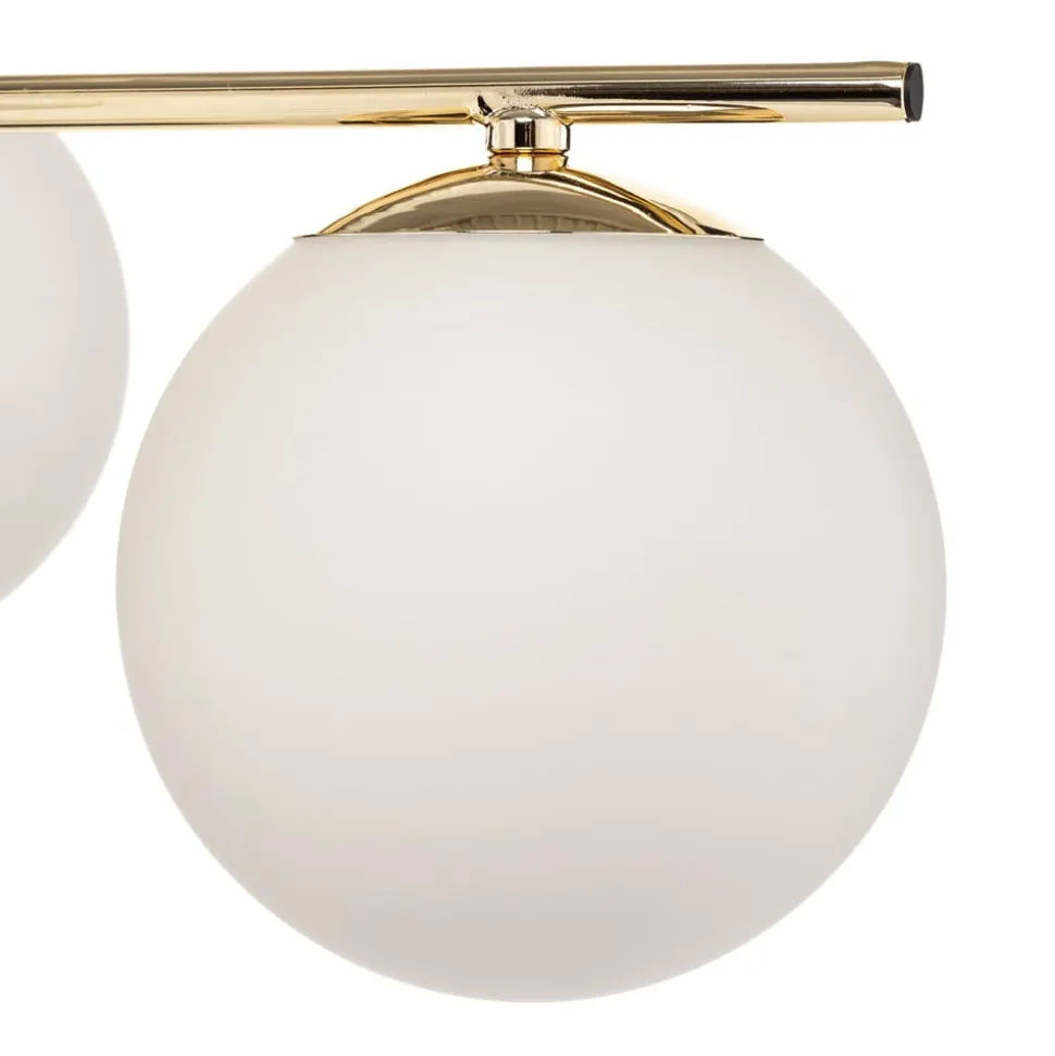 Loftlampe Aurora, guld, Ø 50 cm, 4 lyskilder, glas, E14