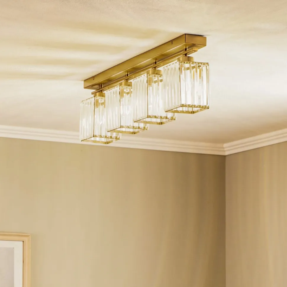 Loftlampe AV-1795-4EY 4 lyskilder, antik guld