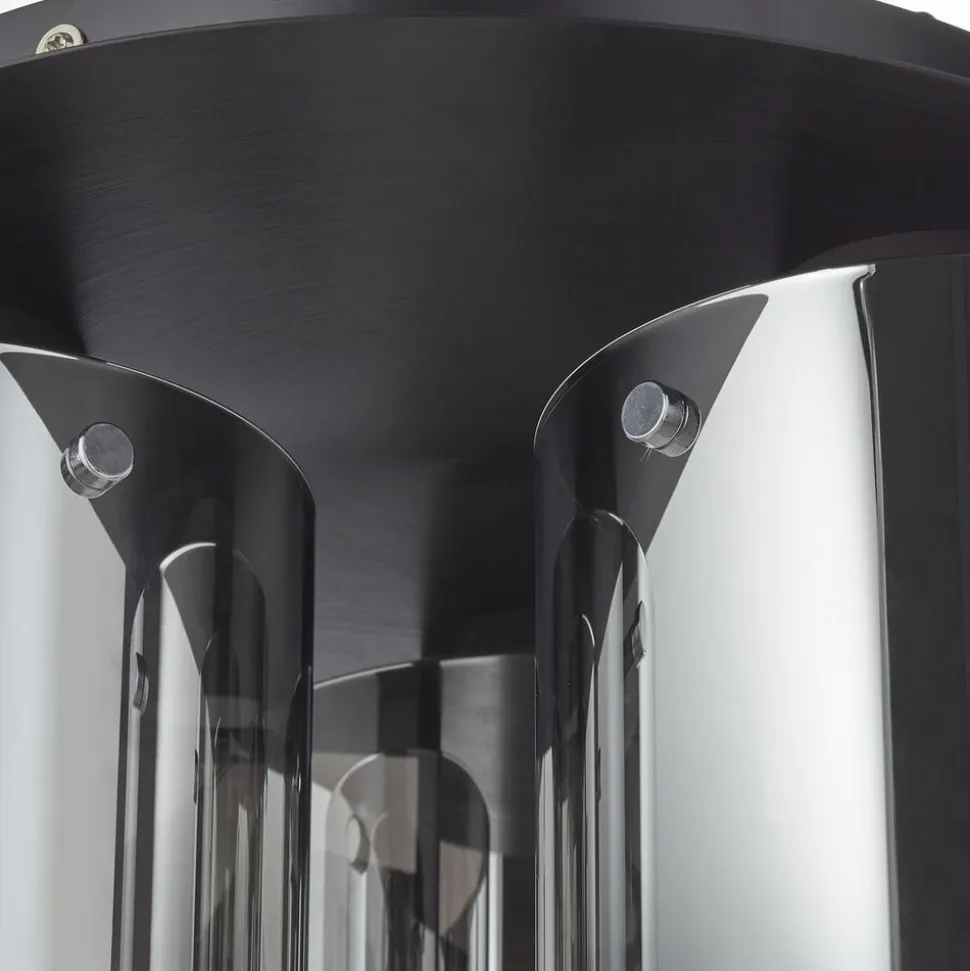 Loftlampe Beth med røgglas, 3 lyskilder