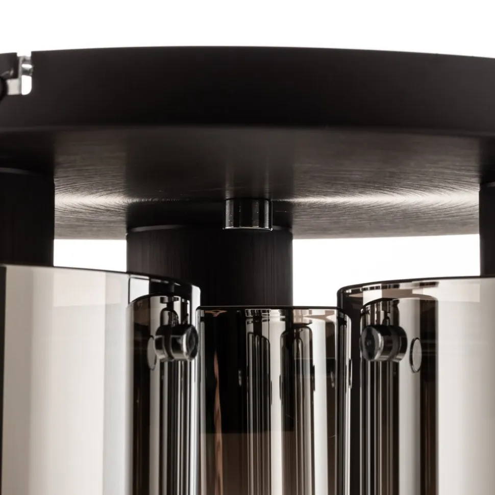 Loftlampe Beth med røgglas, 3 lyskilder