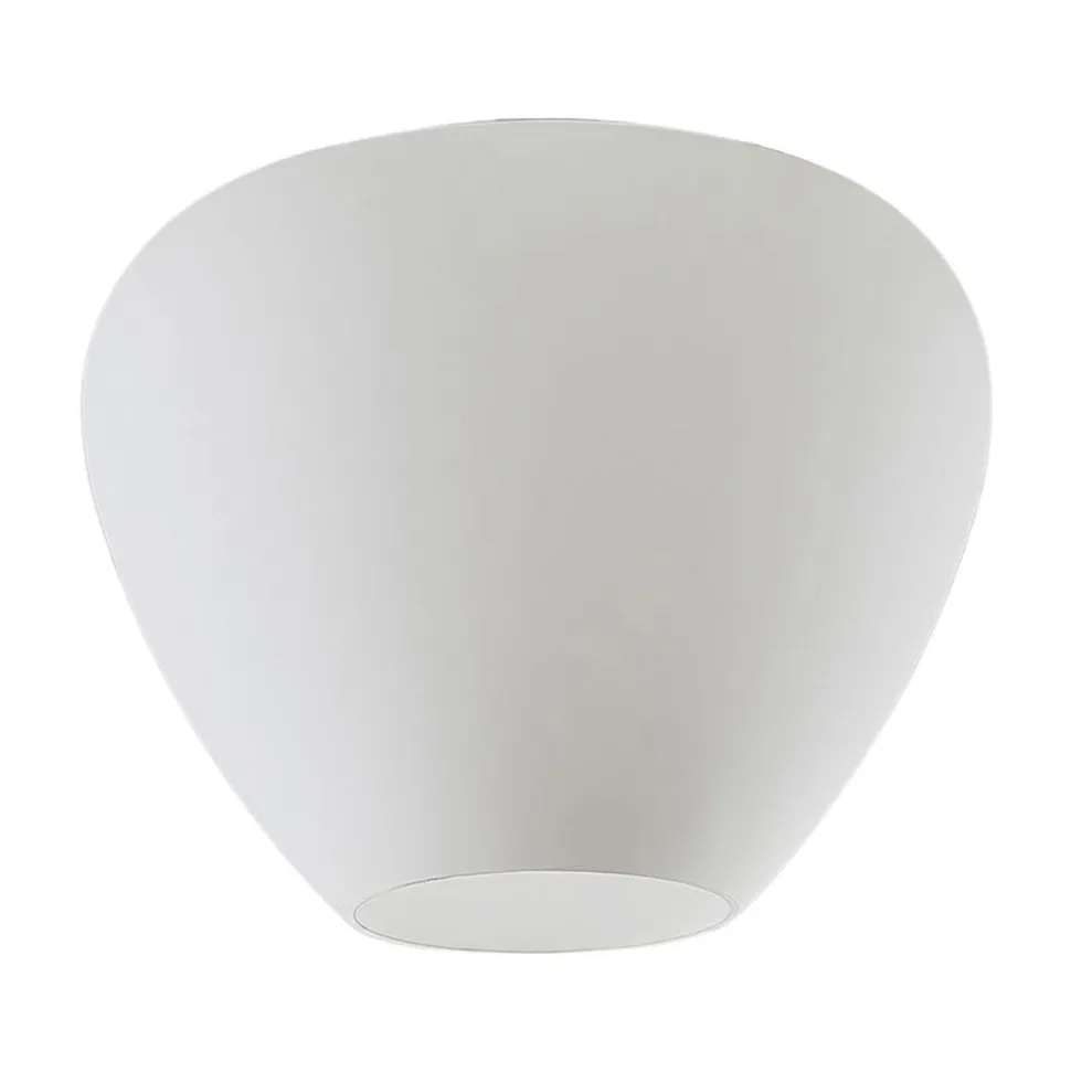 Loftlampe Bibiane i glas, opalhvid