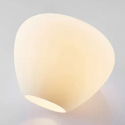 Loftlampe Bibiane i glas, opalhvid