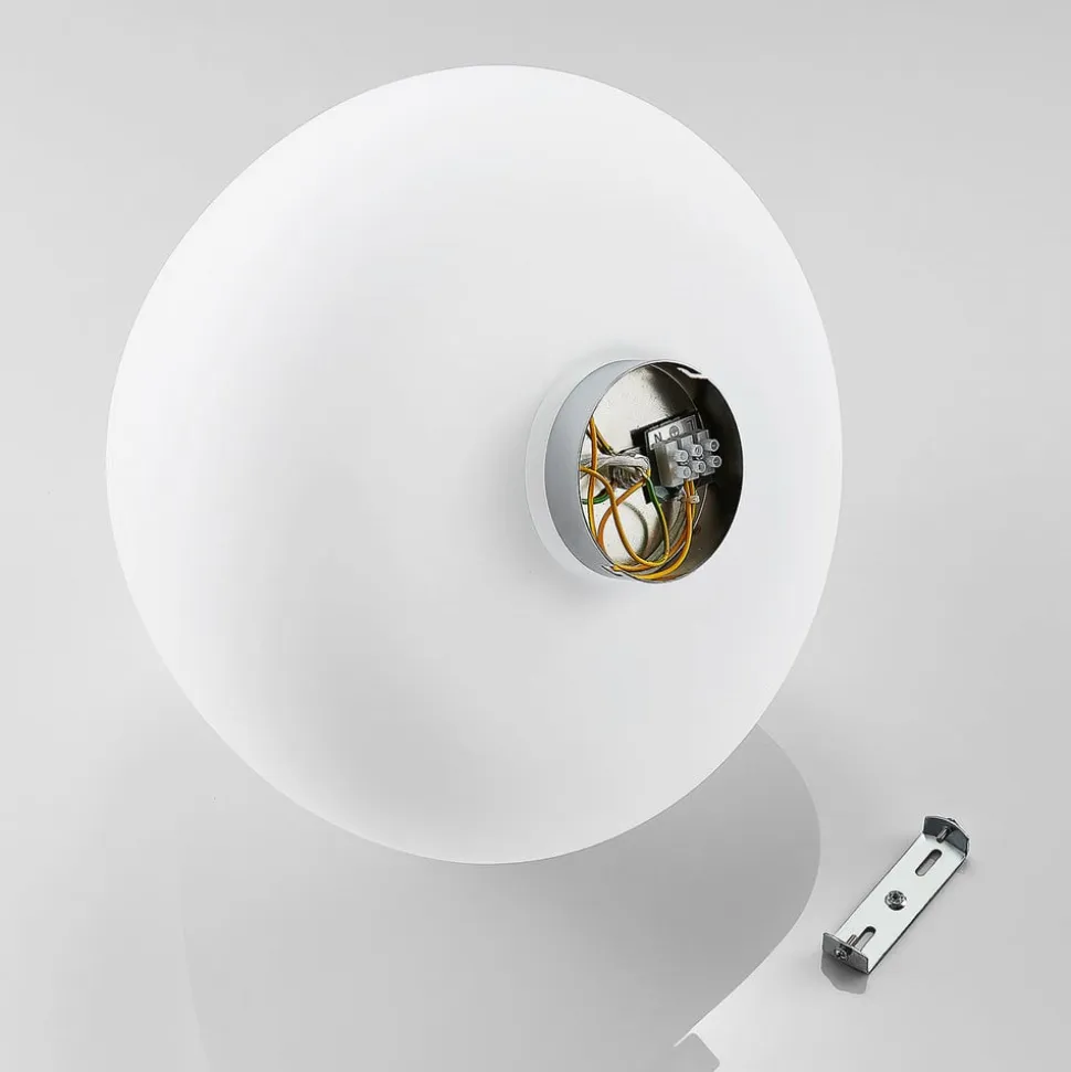 Loftlampe Bibiane i glas, opalhvid