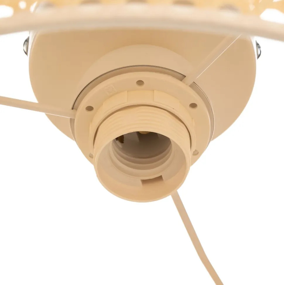 Loftlampe Boho, Ø 45 cm, creme-hvid/rattan