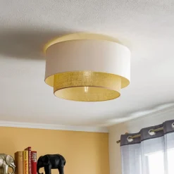 Loftlampe Boho, Ø 45 cm ecru/jute