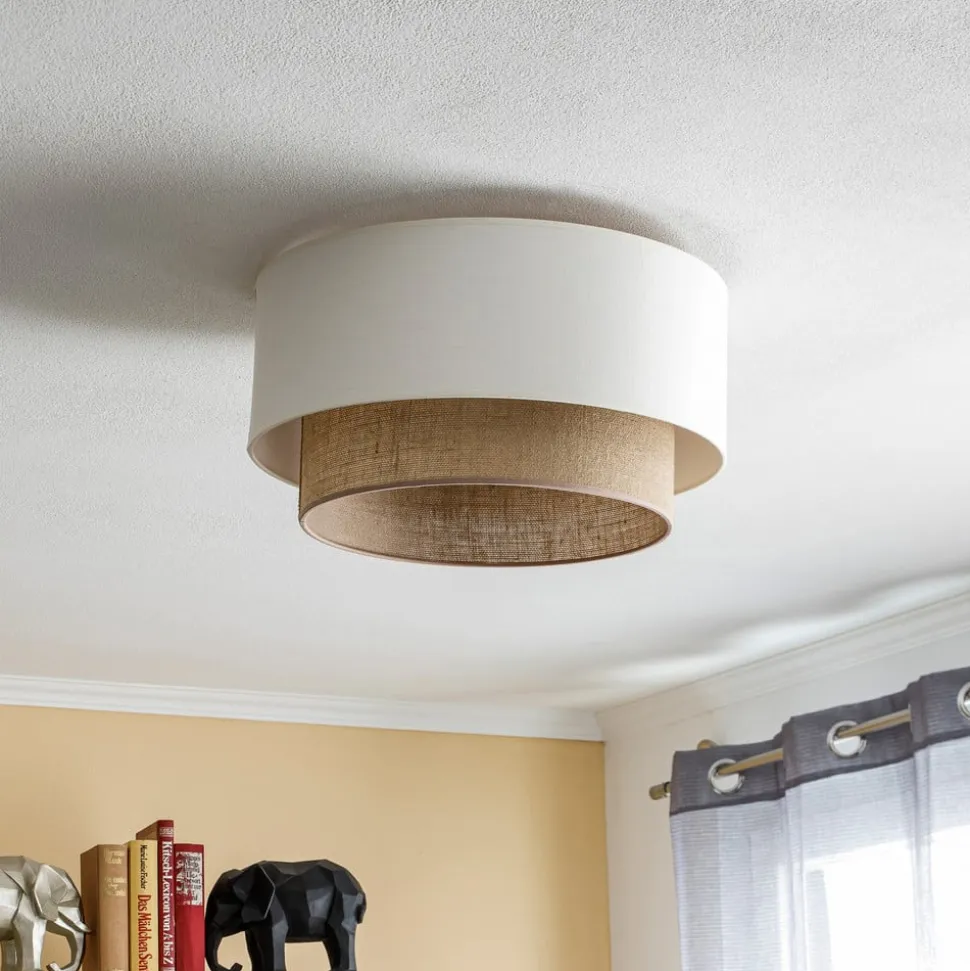 Loftlampe Boho, Ø 45 cm ecru/jute