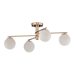 Loftlampe Bumerang, guld, 4 lyskilder