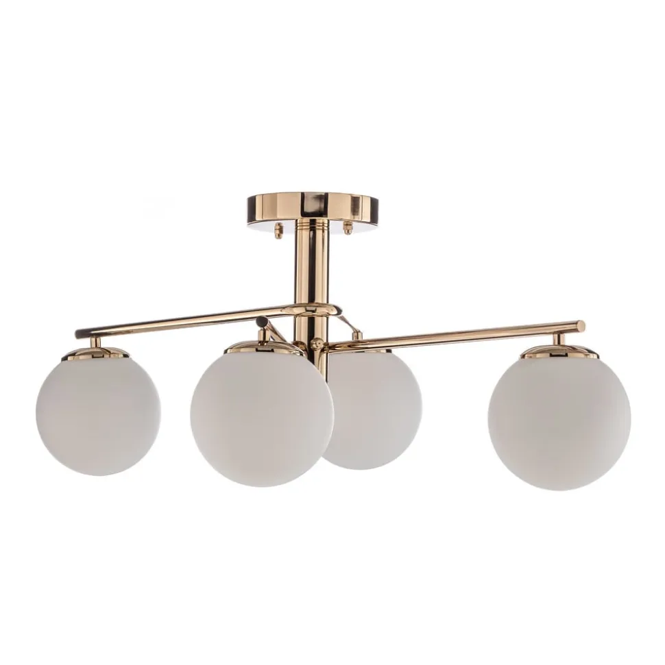 Loftlampe Bumerang, guld, 4 lyskilder