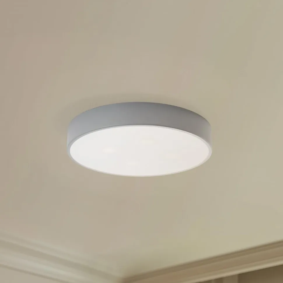Loftlampe Cleo, Ø 50 cm, IP54, grå, metal, E27