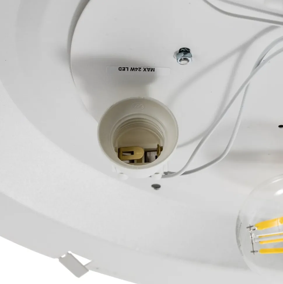 Loftlampe Cleo, Ø 50 cm, IP54, grå, metal, E27