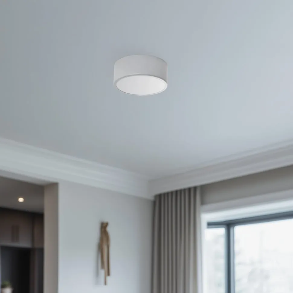 Loftlampe Cleo, Ø 20 cm, IP54, grå, metal, E27