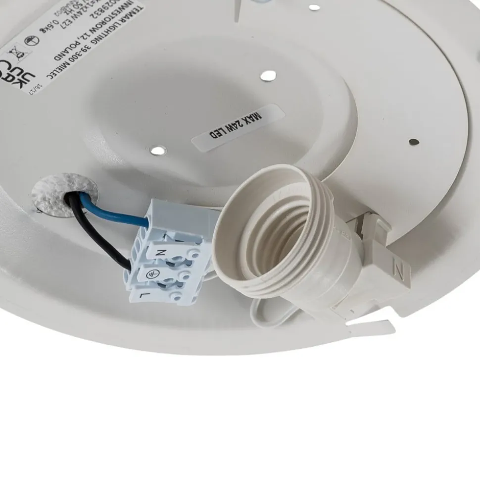 Loftlampe Cleo, Ø 20 cm, IP54, grå, metal, E27