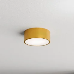 Loftlampe Cleo, Ø 20 cm, IP54, guldfarvet, metal, E27