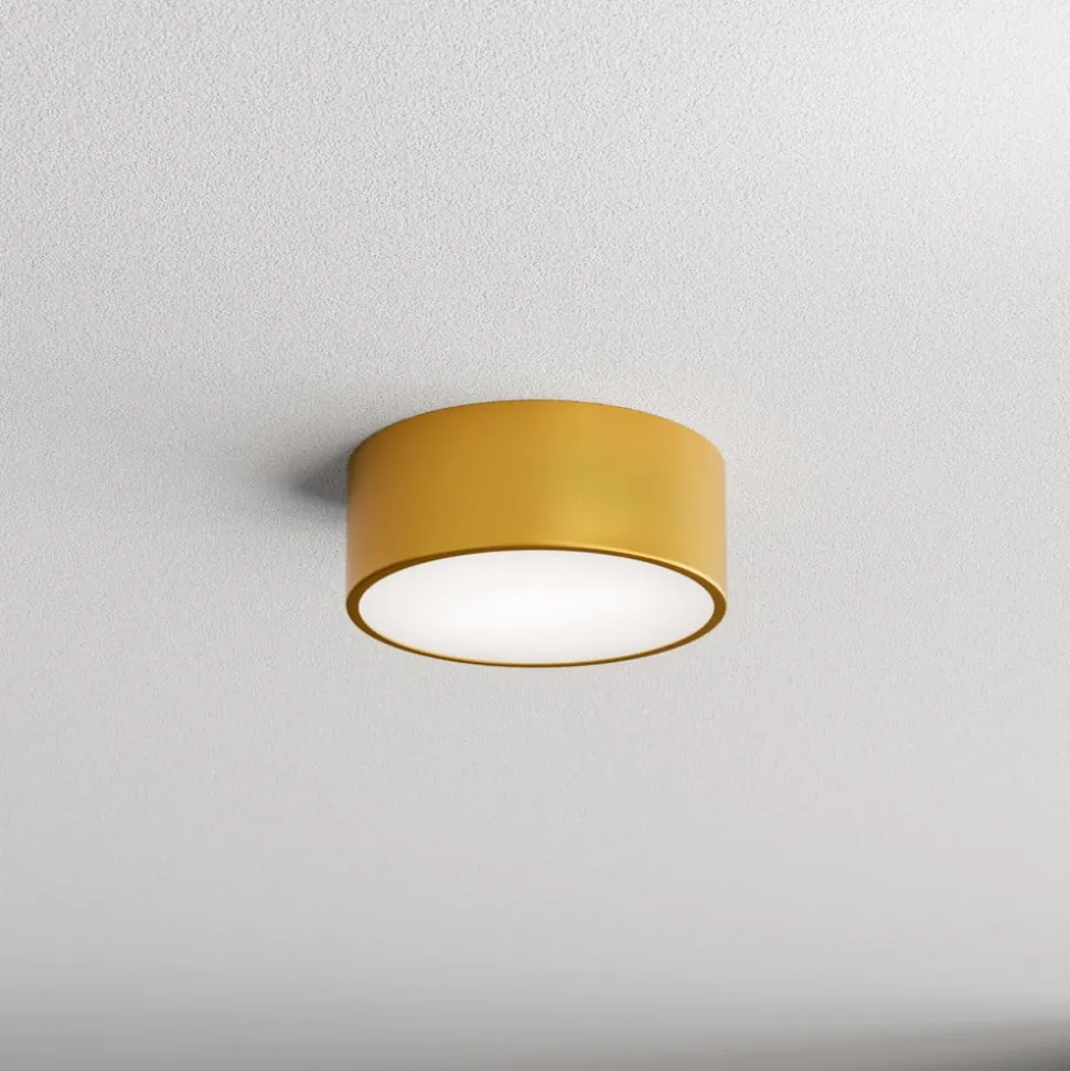 Loftlampe Cleo, Ø 20 cm, IP54, guldfarvet, metal, E27